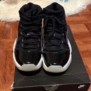 Used Air Jordan 11 Retro Kids Black Sneakers with White Trim